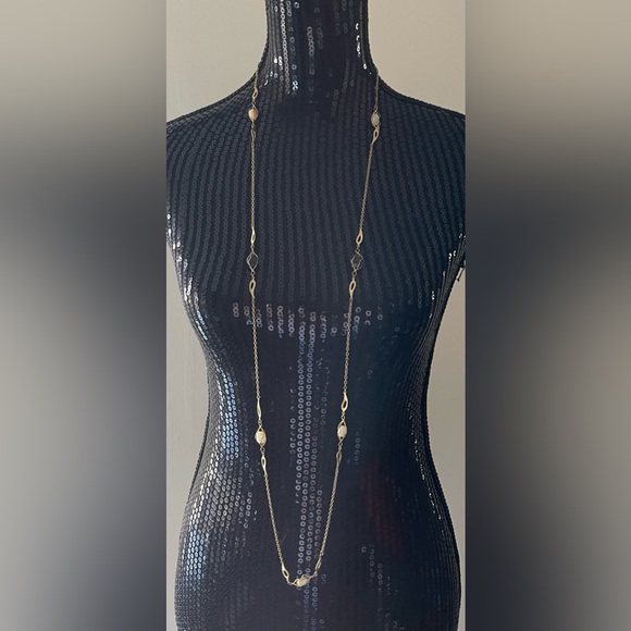 Vintage Gold Toned Semi Precious Caged Stones Necklace 20” - Picture 1 of 6